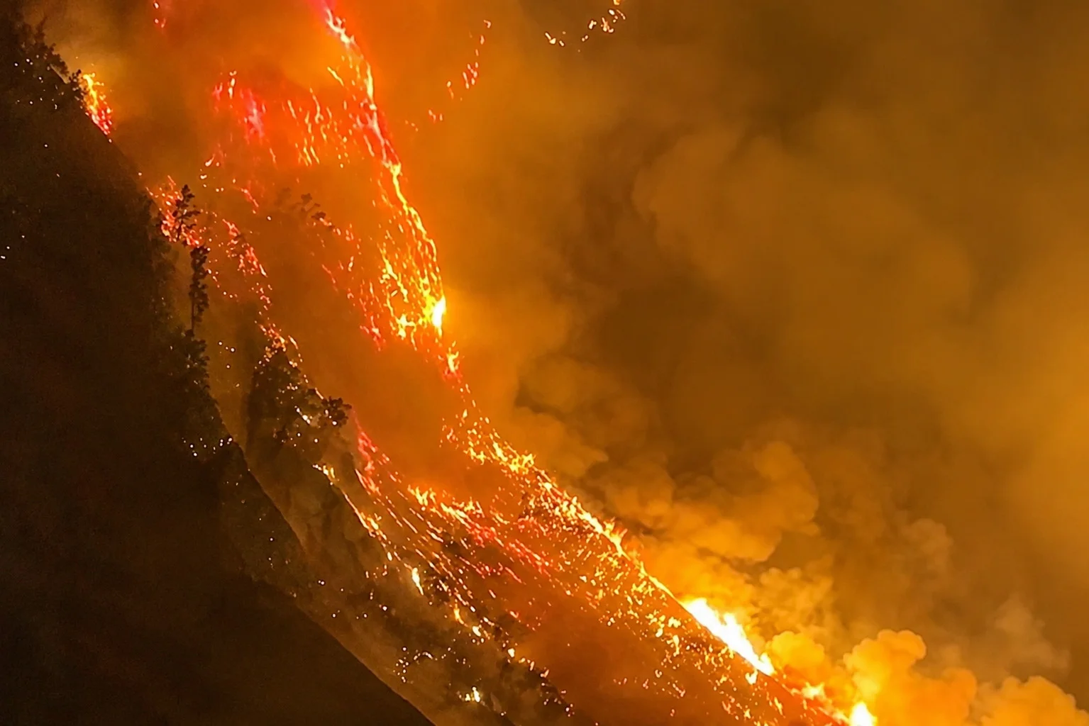 Kebakaran melanda kawasan Gunung Bromo dengan kobaran api terlihat di area perbukitan. Petugas terus melakukan pemadaman untuk mencegah api meluas.