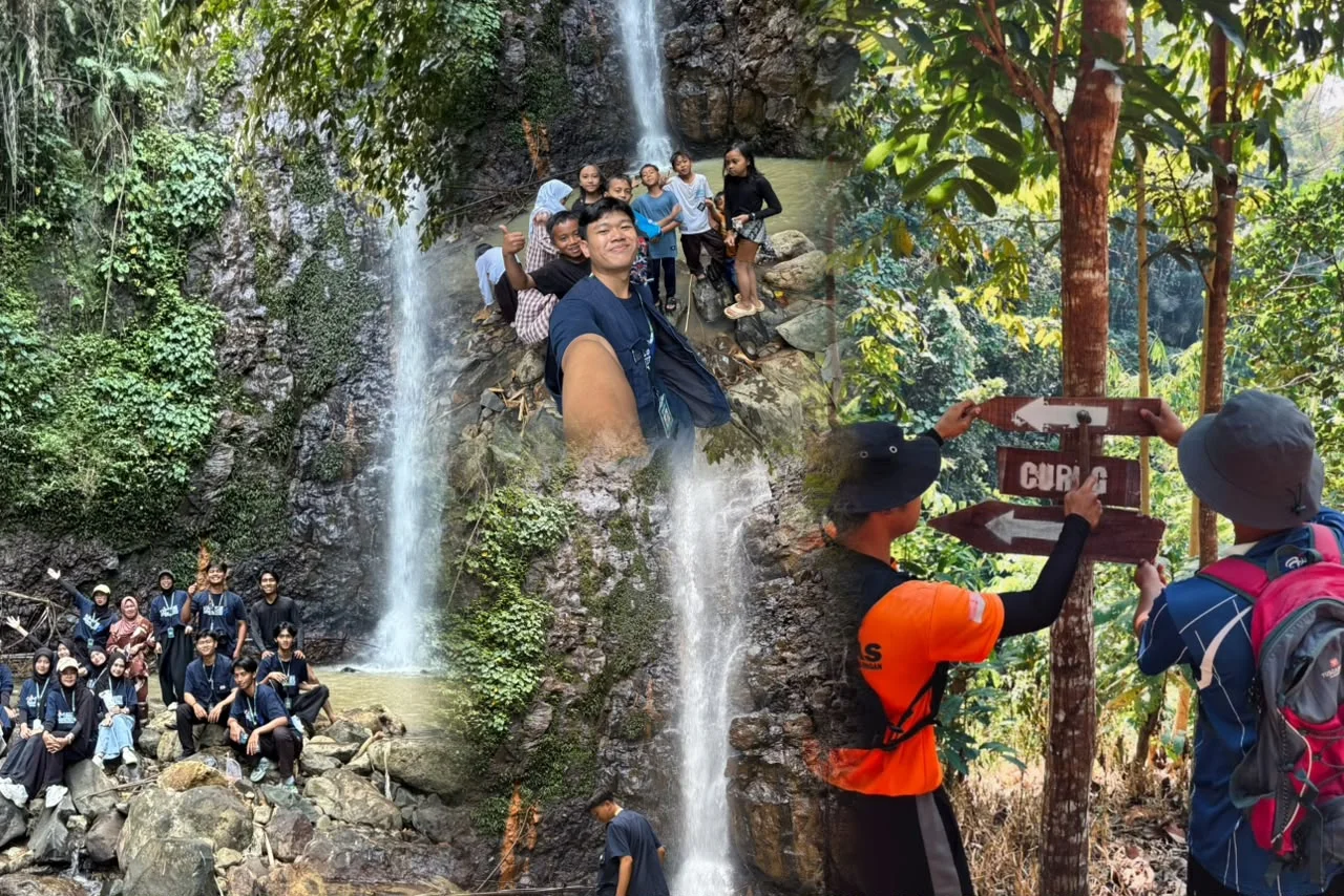 Pemasangan Plang Petunjuk Arah ke Air Terjun