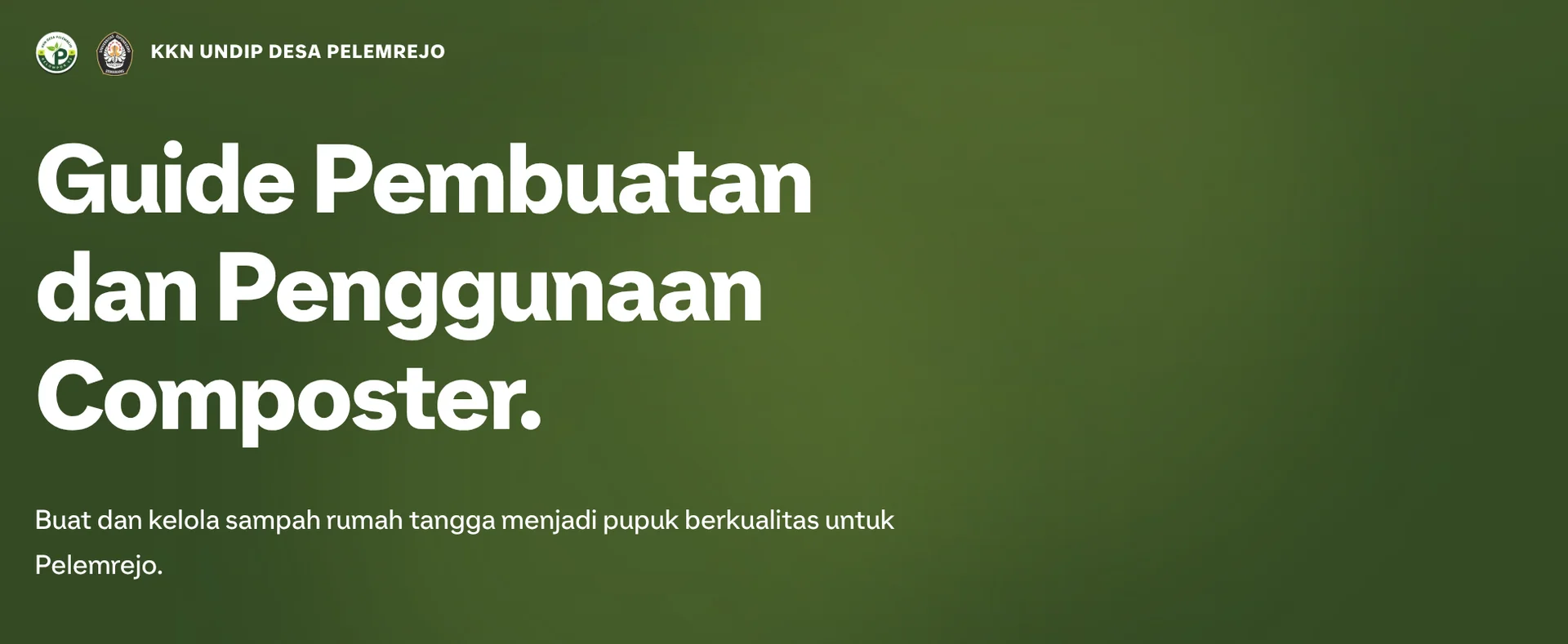 Screenshot tampilan website yang dibuat oleh Anggota KKN Tim-II Universitas Diponegoro Kelompok 5 Desa Pelemrejo