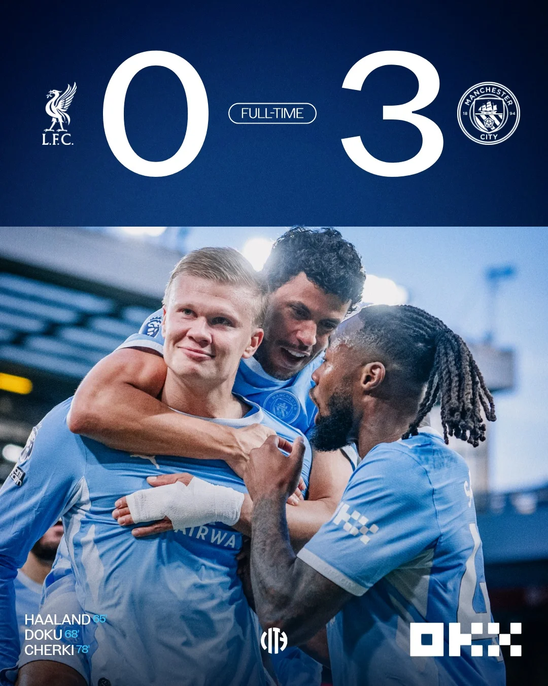 Manchester City Bantai Liverpool 3-0 di Anfield, Kartu Merah Gravenberch Jadi Titik Balik