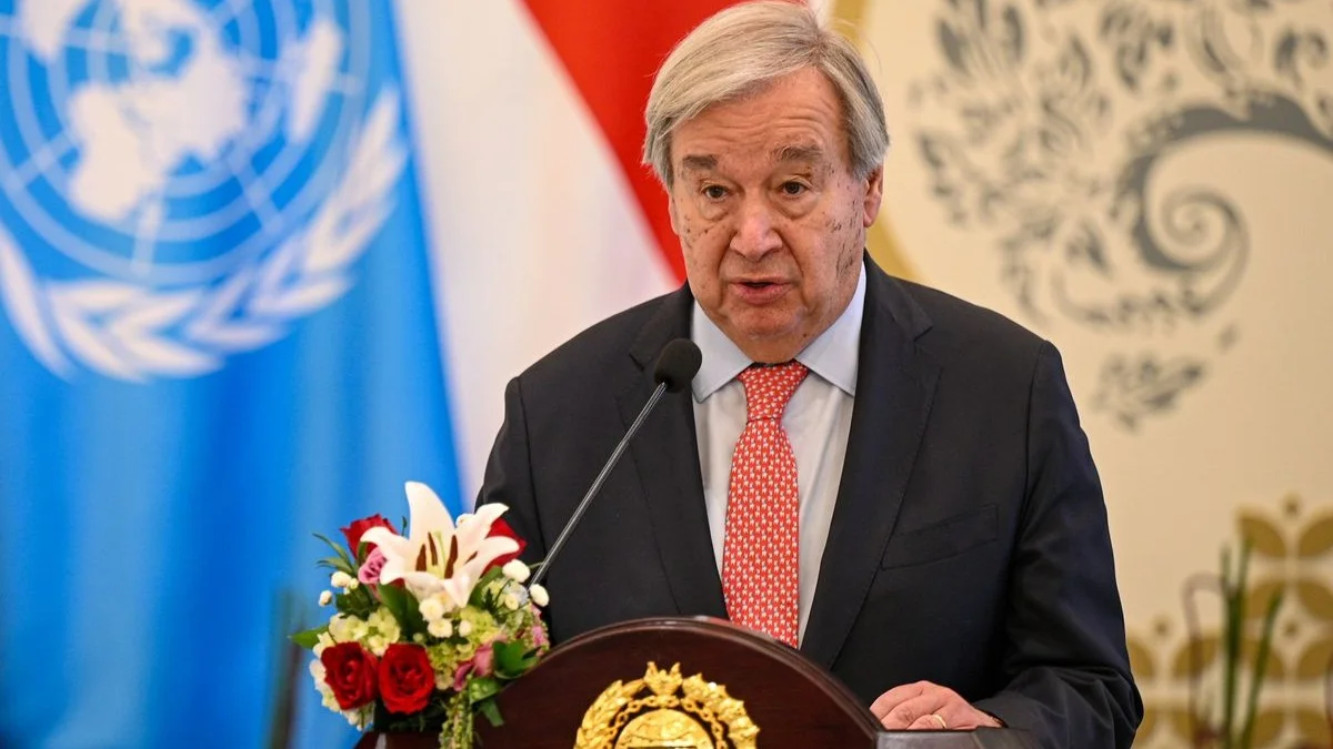 Sekretaris Jendral Perserikatan Bangsa-bangsa (Sekjen PBB), António Guterres menyampaikan keterangan di forum Foreign Policy
