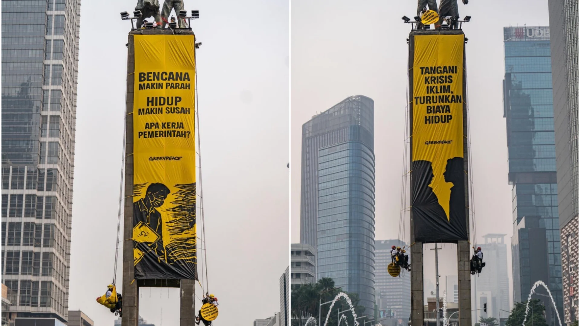 Krisis Iklim dan Biaya Hidup Jadi Pesan Utama Aksi Greenpeace di Bundaran HI